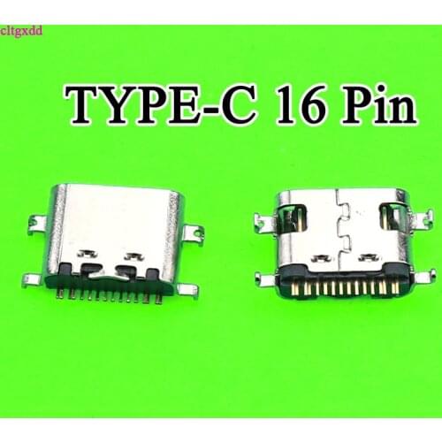 2 pcs USB 3.1 Type C Connector 16 Pin Female Right Angle SMT Guide USB Jack 3.1 Version Socket Receptacle For Lenovo S5 K520