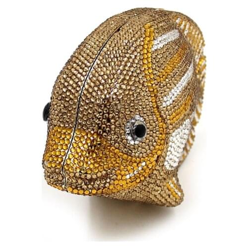 2017 New Arrival gold Wedding Bag 100% pure Handmade High Quality animal Drill Diamond Rhinestone Crystal Day Clutches purse