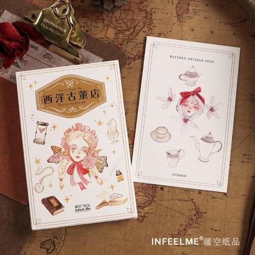 30 Pcs/Set Novelty Western Antique Shop Postcard /Greeting Card/Message Card/Birthday Letter Envelope Gift Card