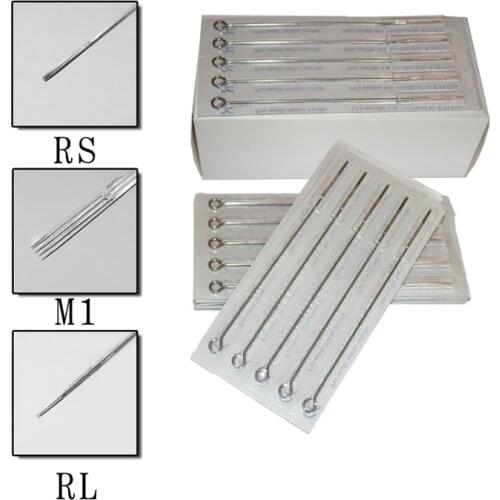 5PCS Disposable RL/M1/RS Tattoo Needles steel Sterilze Tatoo Needles Curved Round Liner Needles Tattoo Supply
