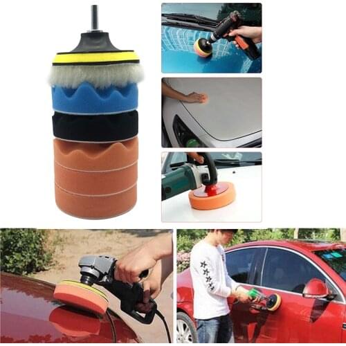 7pcs 4 inch Polishing Buffing Pads with M14 Drill Adapter for Car Polisher
