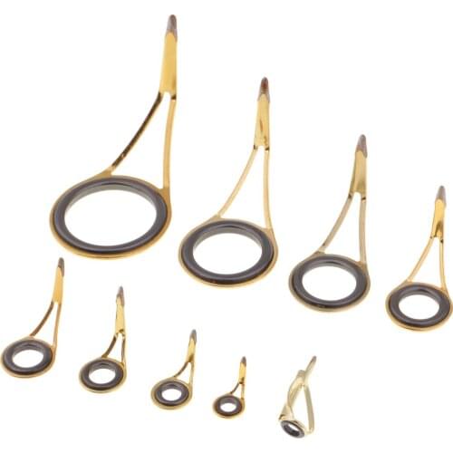 9pcs/set Fishing Rod Guide Tip Fishing Rod Eye Ring Fishing Line Ring Rod Repair Kit