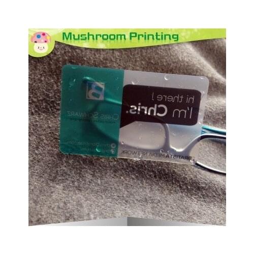 Free shipping Plastic transparent PVC business card one faced printing-matte faces 0.36mm thickness 200 cards per name