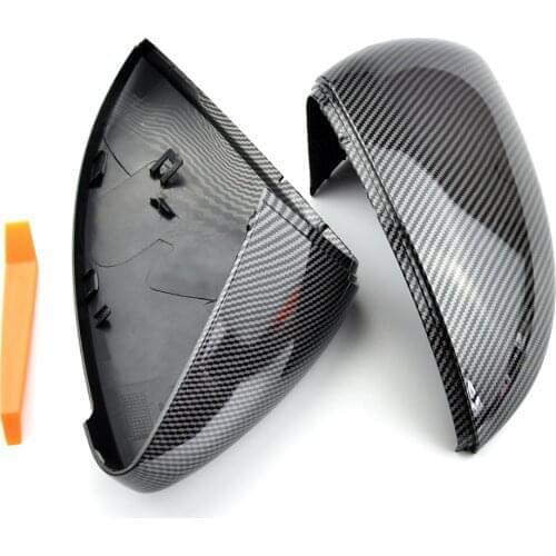 Rearview Mirror Cover Side Wing Rear View Mirror Case Covers Glossy Black For VW GOLF 7 MK7 MK7.5 GTI R GTE GTD 2013-2018