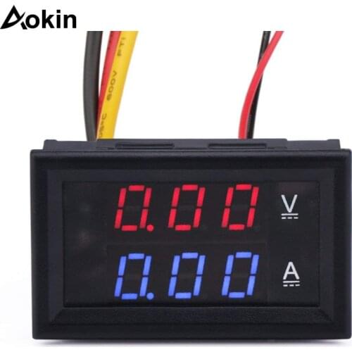 0.28"LED DC0-100V 10A Digital voltmeter Ammeter 2in1 Multimeter 12V/24V Voltage Amperage Meter Volt Amp Gauge Panel