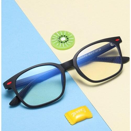 MAXJULI Kids Blue Light Blocking Glasses Square Rivets TR90 Flexible Rubber Optical Frame Children Eyewear UV Protection 6604