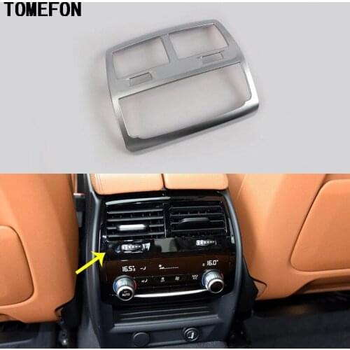 For BMW 5 Series G30 2017 2018 ABS Chrome Car Interior Rear Seat AC Air Condition Vent Outlet Frame Cover Trim