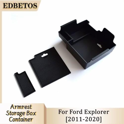 Car Armrest Box Storage Center Console Organizer Container Holder Box For Ford Explorer 2011 - 2017 2018 2019 2020 Accessories