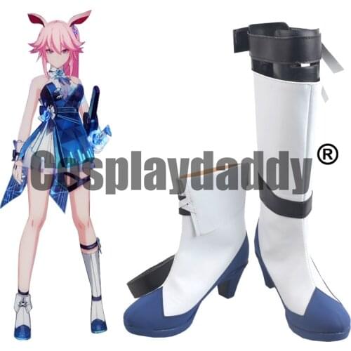 Honkai Impact 3rd Yae Sakura Goushinnso Memento Hyoukai Sonata Ver. Cosplay White Shoes Heels Boots S008