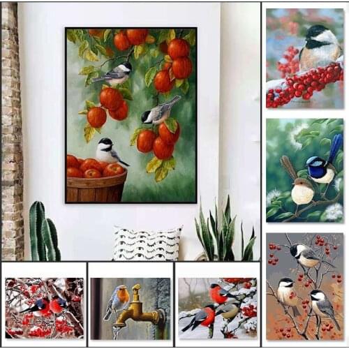 GATYZTORY 60x75cm Birds Paint By Numbers For Adults Animal Canvas Painting Acrylic paints Home Decor