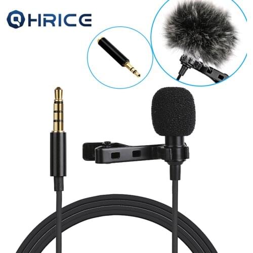 1.45m mic cable Mini Portable Microphone Condenser Clip-on Lapel Lavalier Mic Wired Mikrofo/Microfon for Phone for Laptop