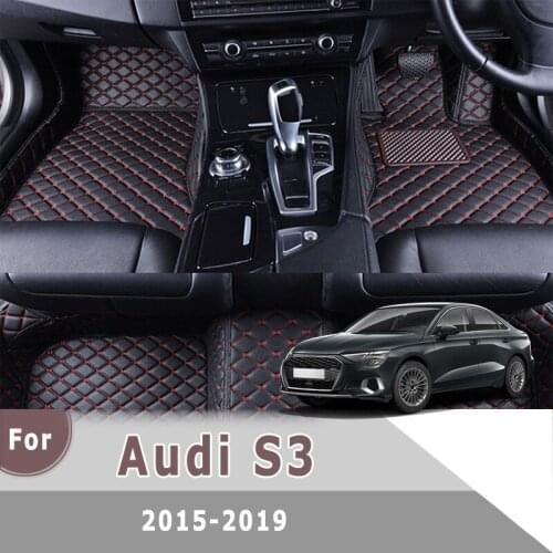 RHD Carpets For Audi S3 2019 2018 2017 2016 2015 Car Floor Mats Styling Accessories Artificial Leather Rugs Anti-Dirty Protect