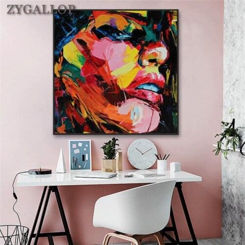 Colorful Woman Portrait Oil Painting Abstract Character Canvas Painting Poster and Print Quadro Wall Art Picture Home Decoration