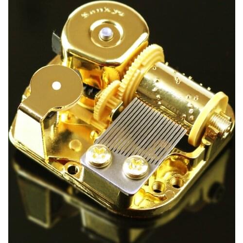 Handle Gold Clockwork Type Movements Parts DIY Music Box Music Movement Set 18 Tones Beautiful Melody Gift