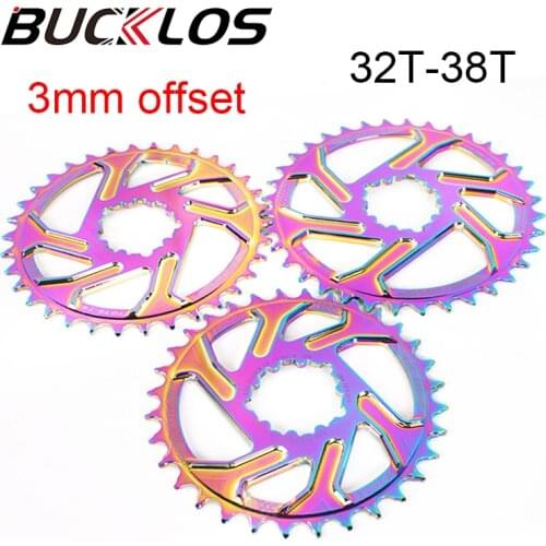 MTB GXP Chainring Rainbow Offset 3mm Chain Ring Narrow Wide Aluminum Bike Chainwheel 32-38T Bike Parts for GXP XX1 X9 XO X01