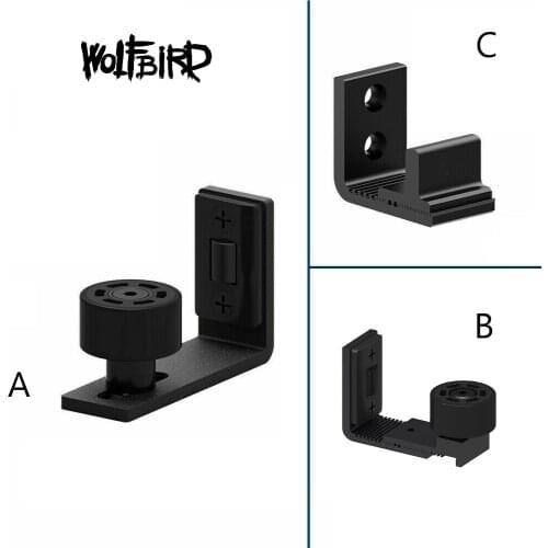 Floor Guide For Sliding Barn Door With Roller Adjustable Bottom Smooth System Stable -Black