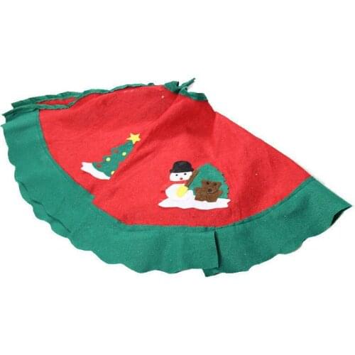 New Non-woven Mini Deer Christmas Tree Skirts Christmas Tree Decorations Xmas Tree Cover Party Ornament Supplies Red Green Gift