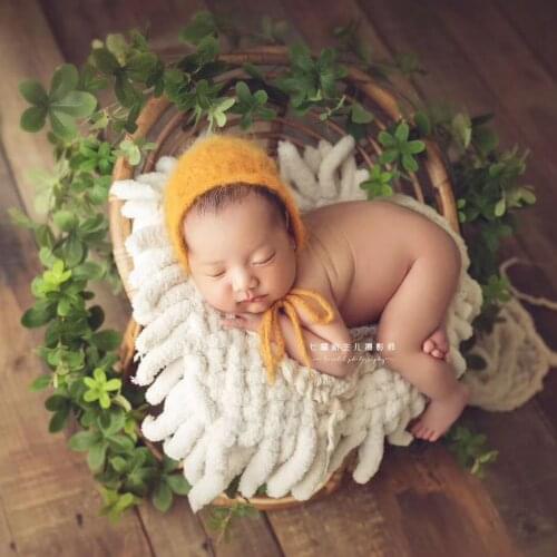 Newborn Photography Prop Basket Handmade Vintage Bamboo Chair for Baby Boy Photography Props Newborn Photo Posing Props Infantil