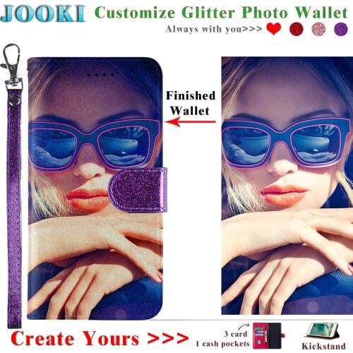 PINK Glitter Leather Case UMIDIGI A5 PRO Personalized Photo Leather Wallet For A5 PRO UMIDIGI Customize Bling Phone Book Cover