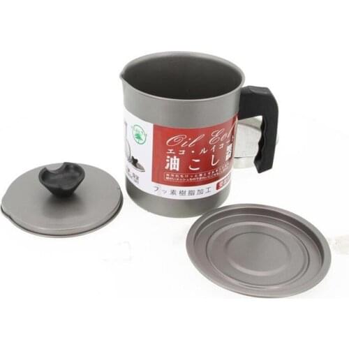 1.4L 1.7L Stainless Steel Kitchen Oil 60Mesh Filter Household Kitchenware Lard Tank Leak-Proof Oil Pot Anti-scalding Handle