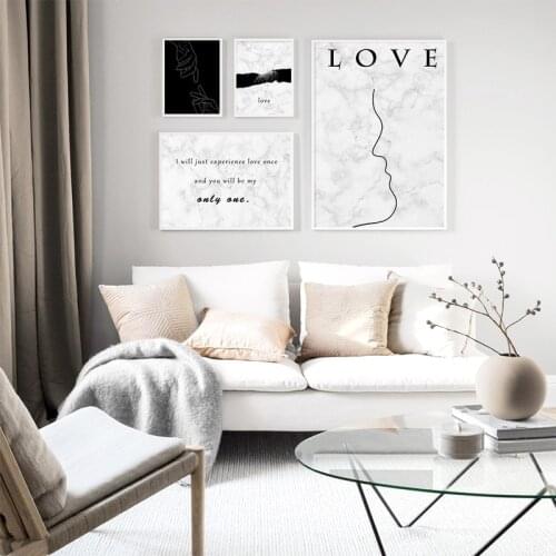 Nordic Abstract Romantic Hand In Hand Poster Canvas Painting Love Quotes Wall Art Print Fashion Picture Couples Room Home Decor
