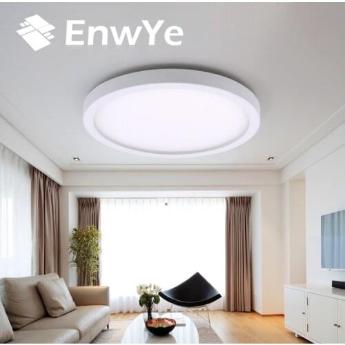 EnwYe 6W 9W 13W 18W 24W 36W 48W LED Circular Panel Light Surface Mounted led ceiling light AC 85-265V lampada led lamp