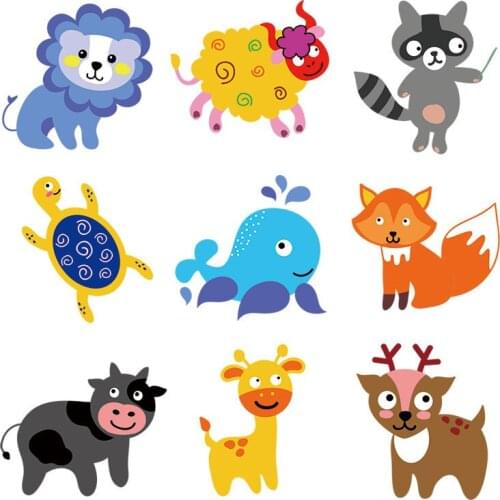 Washable fox Animal Patches Iron On Transfer For T-shirts Kids Gifts Clothes Stickers Lovely Dolphin Heat Transfer