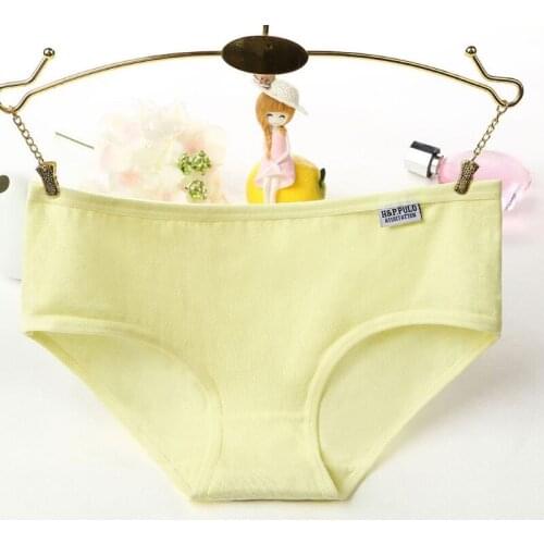 Women 2XL Size Cotton Briefs Candy Solid Color Panties Low Waist Underwear Soft F42F