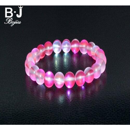 Bojiu Women Dazzling Beads Bracelets Natural Stone Mixed Rough Aura Colorful AB Bracelet For Women BC107
