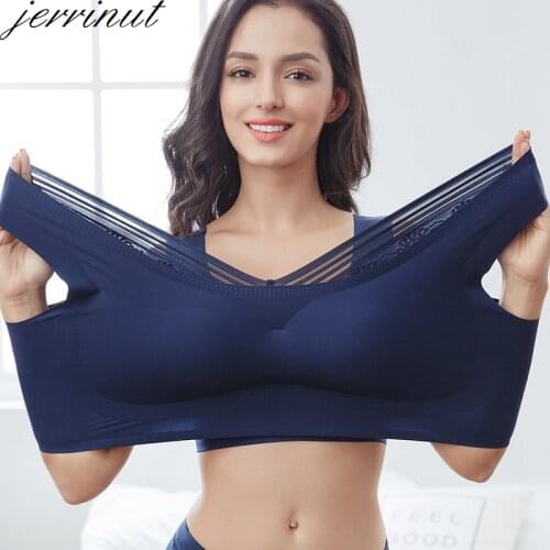 Jerrinut Plus Size Bras For Women Underwear Push Up Bra 3XL 4XL 5XL 6XL Bralette Lingerie Female Brassiere Seamless Bra Wireless
