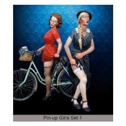 1/35 ancient woman (NO Bicycle just have 2 woman ) Resin figure Model kits Miniature gk Unassembly Unpainted