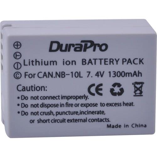 1pc for Canon NB-10L NB10L NB 10L 1300mAh Li-ion Battery for Canon G1X G15 G16 SX40HS SX50HS SX60HS SX40 SX50 SX60 HS Camera