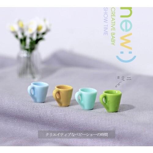 10PCS/LOT 1:12 Scale Miniature Dollhouse Mugs Cup Pretend Play Doll House Kitchen Accessories Toy