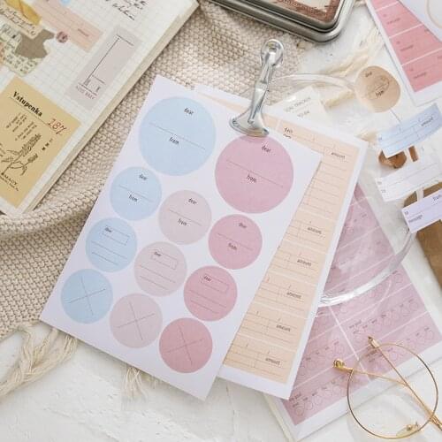 10packs/lot series stationery ins simple and fresh decorate self adhesive paper sticker