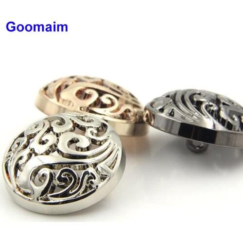 100pcs fashion round Hollow out metal buttons overcoat sewing alloy buttons for clothes jeans buttons