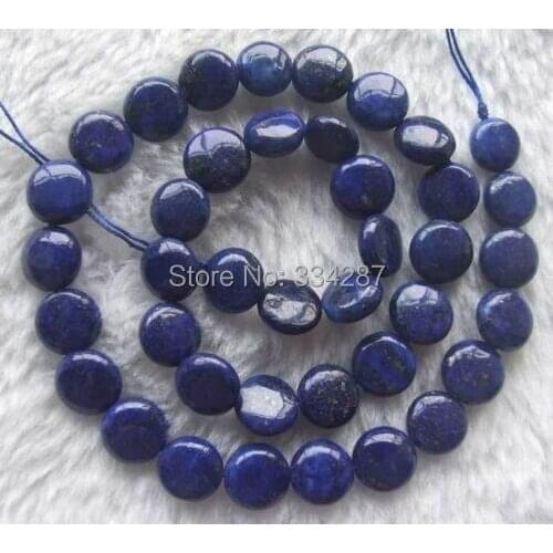 16inch 10mm Lapis Coin Beads