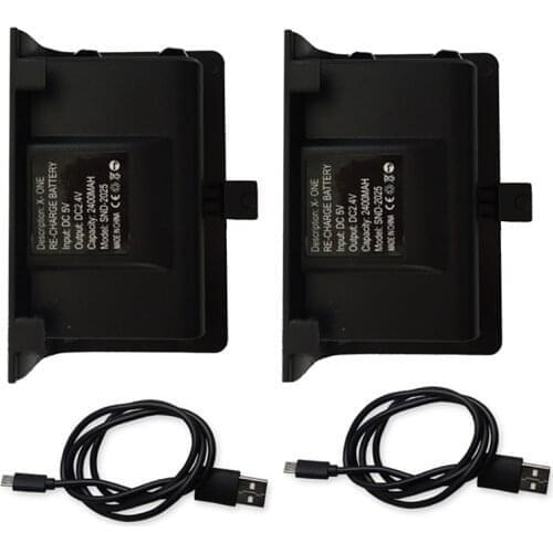 2 x 2400mAh Batteries + USB Cable For XBOX ONE Controller Charging Kit Wireless Gamepad Joypad Rechargeable Backup Battery Pack