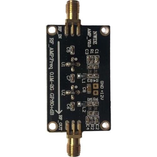 28EA RF Wideband Amplifier LNA 0.1M-2G Gain 60DB Two-Stage Amplification Professinal o AMP Module