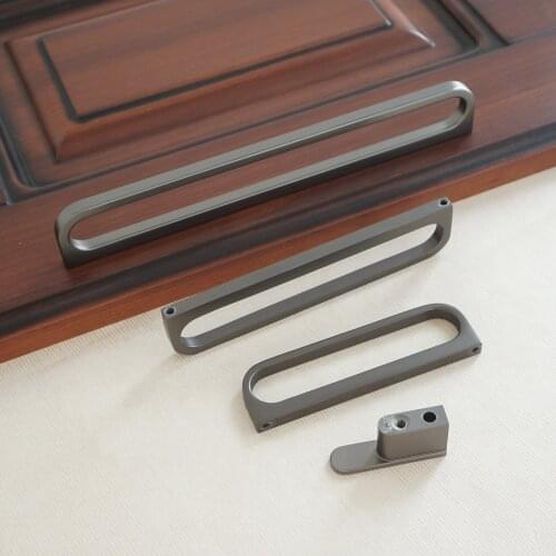 3.66" 5" 7.55" 12.6" Zinc Alloy Drawer Knobs Gun Black Door Pull Handles Furniture Cabinet Closet Handle Knobs 93 128 192 320mm