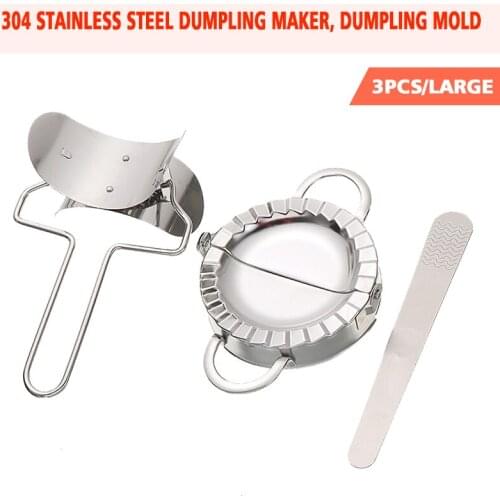 3Pcs/ Stainless Steel Dough Cutter Dumpling Mould Dumpling Maker Set Pie Ravioli Kitchen Pastry Tools Accessories Cutting Tools