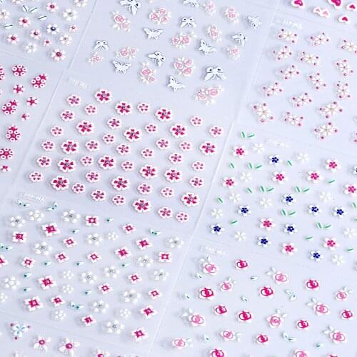 30 Sheets in one 3d Nail Art Transfer Stickers Decals with Rhinestone Manicure Deco Tips 30 Sheets (random) 3D Nail Art Sticker