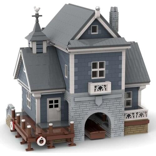 3703Pcs MOC-35601 Dock House Modular Buildings Block Compatible with 21310 Fishermans Hut (Licensed and Designed by Jepaz)