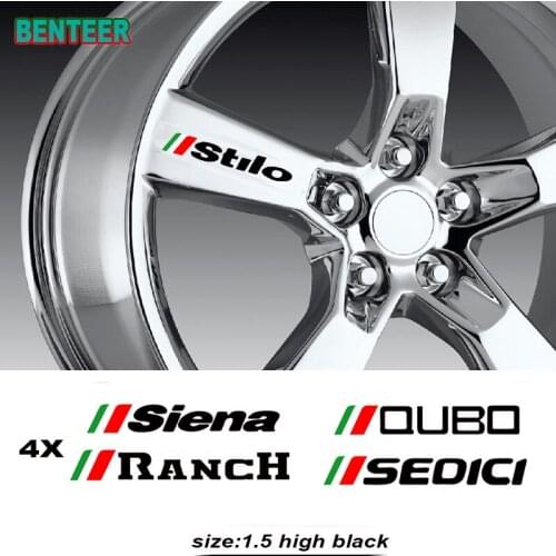 4pcs Reflective Car Rim Sticker For Fiat Qubo Stilo Sedici Siena Ranch