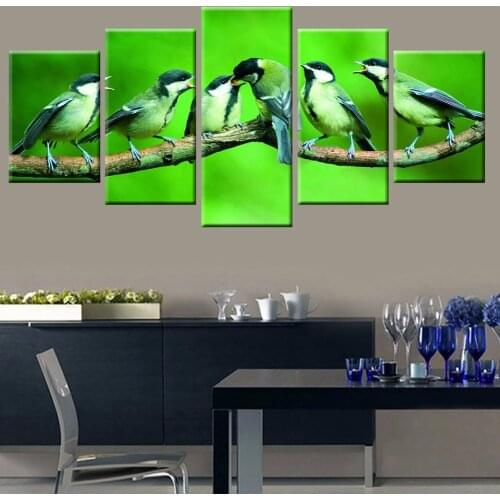 5 Panel Diamond Embroidery 6 cute Birds On tree 5d diy Diamond Painting Cross Stitch Full Drill Square Round Mosaic A2301