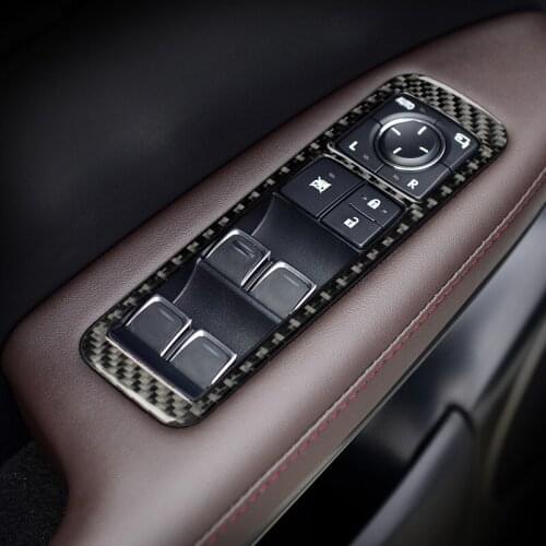 Car Window Lifter Button Panel Trim Frame Cover Carbon Fiber Protect Sticker For Lexus RX300 270 200T 450H 2016 2017 2018 2019