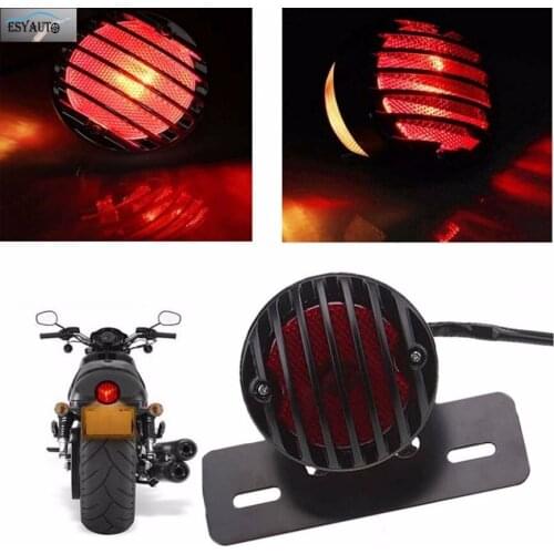 Side Mount Motorcycle Tail Light Brake License Plate Bracket Taillight for Suzuki ForYamaha Sportster Bobber Chopper