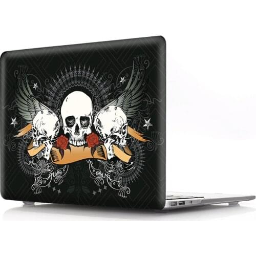 Cartoon Black Skull Coque for Macbook Pro Retina 12 13 15 2015 Laptop Case A1534 A1502 A1398 Cartoon Halloween Hard PVC Cover