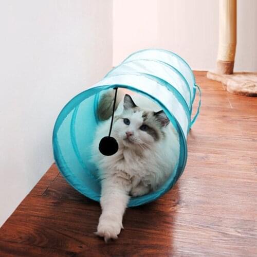 For Cat Toy Cat Tunnel 2 Holes Pet Play Tubes Balls Collapsible Kitten Toys Puppy Ferrets Rabbit Play Dog Tunnel Tubes Toys