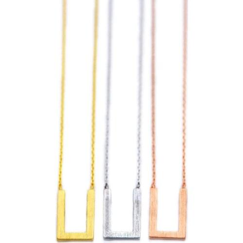 Fashion U pendant necklaces Beautiful drawing on the surface of the u-shaped necklaces Geometry pendant necklaces