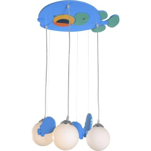 Cartoon Wooden Fish Kids Bedroom Pendant Lights Baby Room Pendant Lamps Dining Room Restaurant Hanging Lamp Fixtures